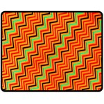 Orange Turquoise Red Zig Zag Background Fleece Blanket (Medium)  60 x50  Blanket Front