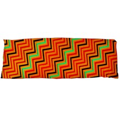 Orange Turquoise Red Zig Zag Background Body Pillow Case (dakimakura) by BangZart