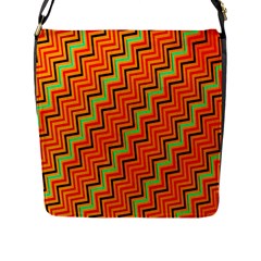 Orange Turquoise Red Zig Zag Background Flap Messenger Bag (l)  by BangZart