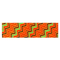 Orange Turquoise Red Zig Zag Background Satin Scarf (oblong) by BangZart