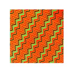 Orange Turquoise Red Zig Zag Background Small Satin Scarf (square) by BangZart