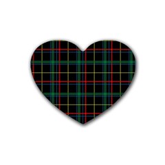 Tartan Plaid Pattern Rubber Coaster (heart)  by BangZart