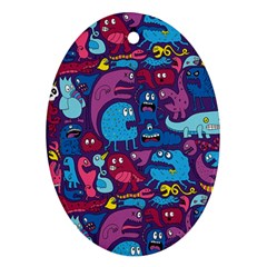 Hipster Pattern Animals And Tokyo Ornament (oval) by BangZart