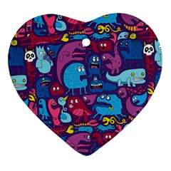 Hipster Pattern Animals And Tokyo Ornament (heart)