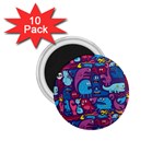 Hipster Pattern Animals And Tokyo 1.75  Magnets (10 pack)  Front