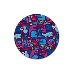 Hipster Pattern Animals And Tokyo Rubber Coaster (round)  by BangZart