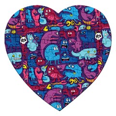 Hipster Pattern Animals And Tokyo Jigsaw Puzzle (heart) by BangZart