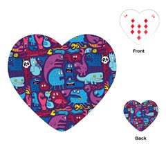 Hipster Pattern Animals And Tokyo Playing Cards (heart)  by BangZart