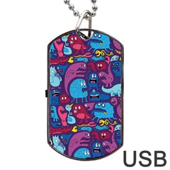 Hipster Pattern Animals And Tokyo Dog Tag Usb Flash (one Side) by BangZart