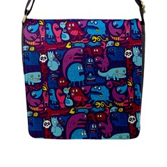 Hipster Pattern Animals And Tokyo Flap Messenger Bag (l)  by BangZart