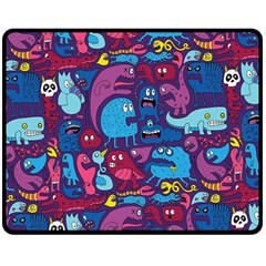 Hipster Pattern Animals And Tokyo Double Sided Fleece Blanket (medium)  by BangZart