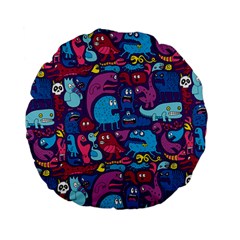 Hipster Pattern Animals And Tokyo Standard 15  Premium Flano Round Cushions by BangZart