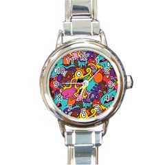 Monster Patterns Round Italian Charm Watch by BangZart