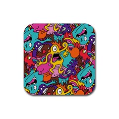 Monster Patterns Rubber Coaster (square)  by BangZart