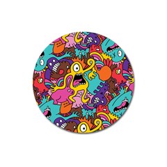 Monster Patterns Magnet 3  (round) by BangZart