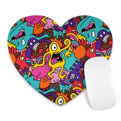 Monster Patterns Heart Mousepads by BangZart