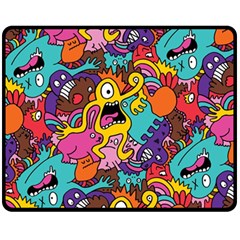 Monster Patterns Fleece Blanket (medium)  by BangZart