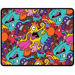 Monster Patterns Double Sided Fleece Blanket (medium)  by BangZart