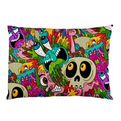 Crazy Illustrations & Funky Monster Pattern Pillow Case by BangZart