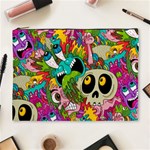 Crazy Illustrations & Funky Monster Pattern Cosmetic Bag (XL) Front