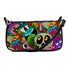 Crazy Illustrations & Funky Monster Pattern Shoulder Clutch Bags by BangZart