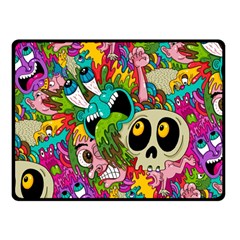 Crazy Illustrations & Funky Monster Pattern Double Sided Fleece Blanket (small)  by BangZart