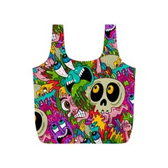 Crazy Illustrations & Funky Monster Pattern Full Print Recycle Bags (s)  by BangZart