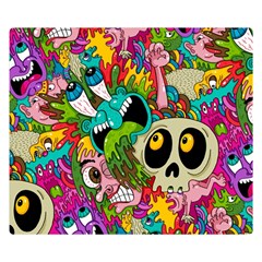 Crazy Illustrations & Funky Monster Pattern Double Sided Flano Blanket (small)  by BangZart