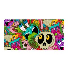 Crazy Illustrations & Funky Monster Pattern Satin Wrap by BangZart