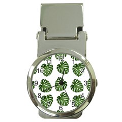 Leaf Pattern Seamless Background Money Clip Watches by BangZart