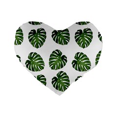 Leaf Pattern Seamless Background Standard 16  Premium Heart Shape Cushions by BangZart