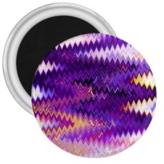 Purple And Yellow Zig Zag 3  Magnets by BangZart