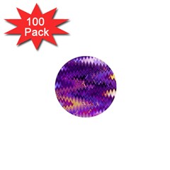 Purple And Yellow Zig Zag 1  Mini Magnets (100 Pack)  by BangZart