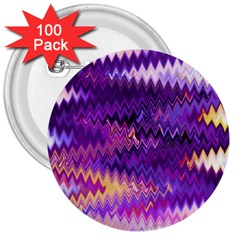 Purple And Yellow Zig Zag 3  Buttons (100 Pack)  by BangZart