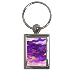 Purple And Yellow Zig Zag Key Chains (rectangle)  by BangZart