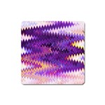 Purple And Yellow Zig Zag Square Magnet Front