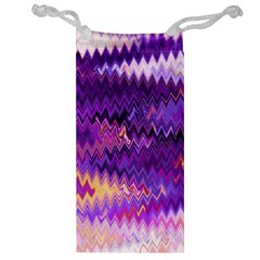 Purple And Yellow Zig Zag Jewelry Bag by BangZart