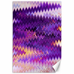 Purple And Yellow Zig Zag Canvas 12  X 18   by BangZart