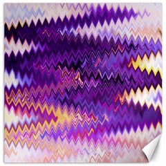 Purple And Yellow Zig Zag Canvas 16  X 16   by BangZart