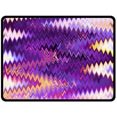 Purple And Yellow Zig Zag Fleece Blanket (large)  by BangZart