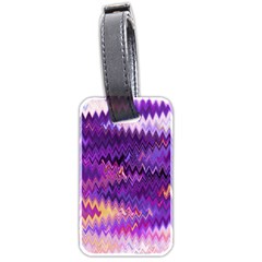 Purple And Yellow Zig Zag Luggage Tags (two Sides) by BangZart