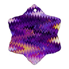 Purple And Yellow Zig Zag Snowflake Ornament (two Sides) by BangZart