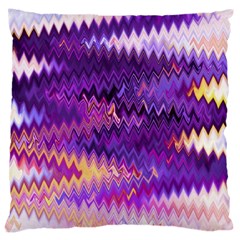 Purple And Yellow Zig Zag Large Cushion Case (two Sides) by BangZart