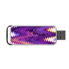 Purple And Yellow Zig Zag Portable Usb Flash (two Sides) by BangZart