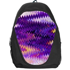 Purple And Yellow Zig Zag Backpack Bag by BangZart