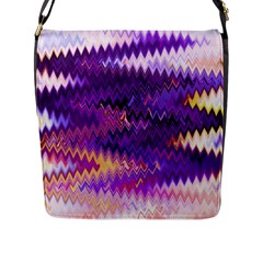 Purple And Yellow Zig Zag Flap Messenger Bag (l)  by BangZart