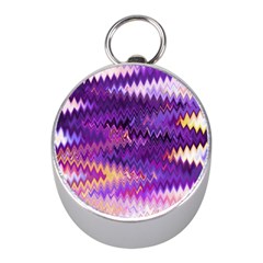 Purple And Yellow Zig Zag Mini Silver Compasses by BangZart