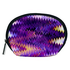 Purple And Yellow Zig Zag Accessory Pouches (medium)  by BangZart