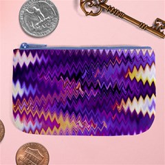 Purple And Yellow Zig Zag Large Coin Purse by BangZart