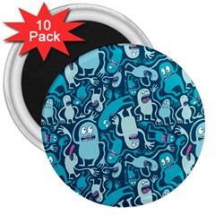 Monster Pattern 3  Magnets (10 Pack)  by BangZart